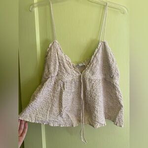 Zara Baby Doll Textured Ruched Top in 2X XXL